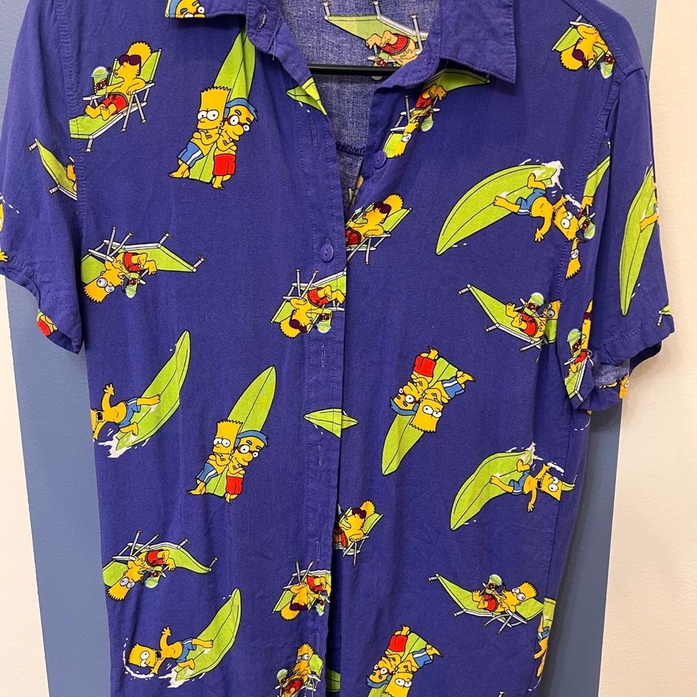 Vintage 90s Bart Simpson and Millhouse Button up Tee